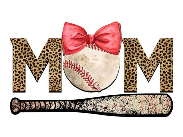 Leopard mom baseball tshirt design