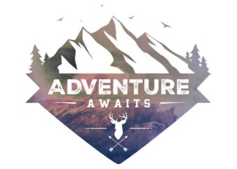 Adventure Awaits Mountain Tshirt Design
