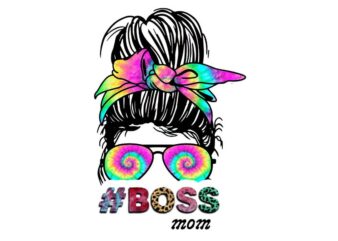 Boss Mom Messy Bun Tshirt Design