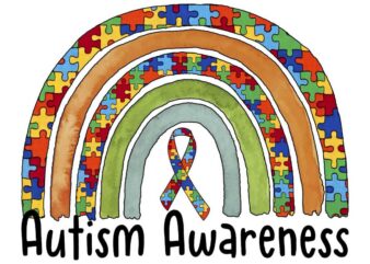 Rainbow Autism Awareness Tshirt Design