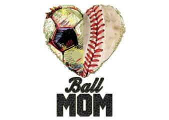 Ball Mom Heart Tshirt Design