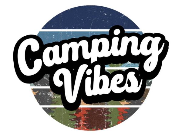 Camping vibes vintage tshirt design