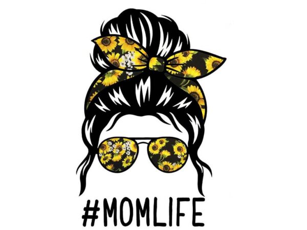 Sunflower messy momlife tshirt design