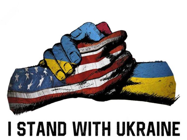 I stand with ukraine american tshirt design