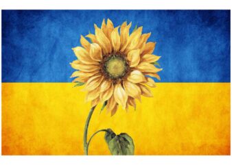 Sunflower On Ukraine Flag Tshirt Design