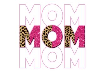 Leopard Pink Mom Tshirt Design