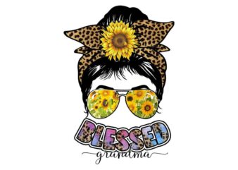 Blessed Grandma Sunflower Tshirt Design
