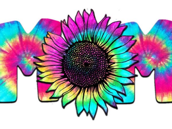 Mom sunflower rainbow color tshirt design