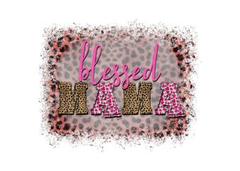 Leopard Blessed Mama Tshirt Design