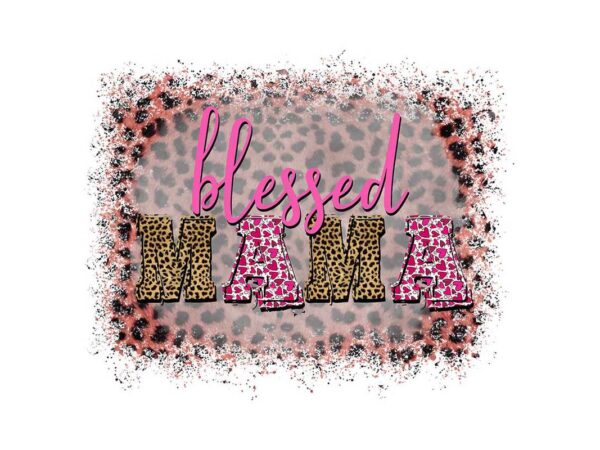 Leopard blessed mama tshirt design