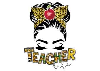 Teacher Life Apple Headband Tshirt Design