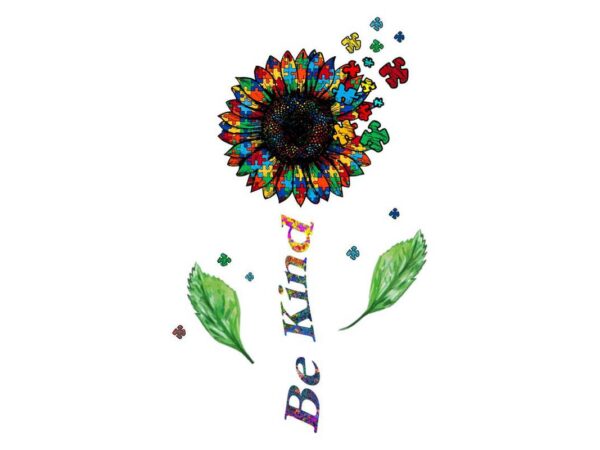 Be kind sunflower autism tshirt design