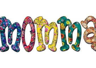 Momma Flower Pattern Tshirt Design