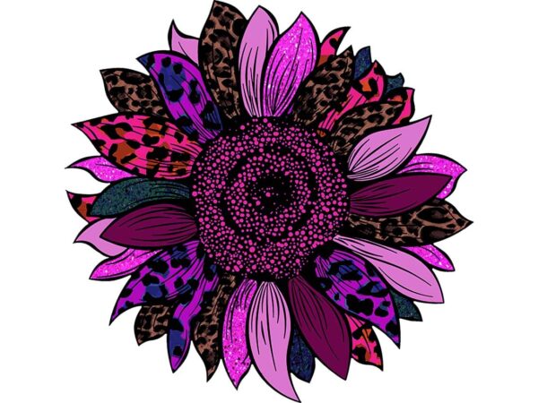 Leopard sunflower teacher tshirt design