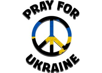 Pray For Ukraine Peace Symbol Tshirt Design