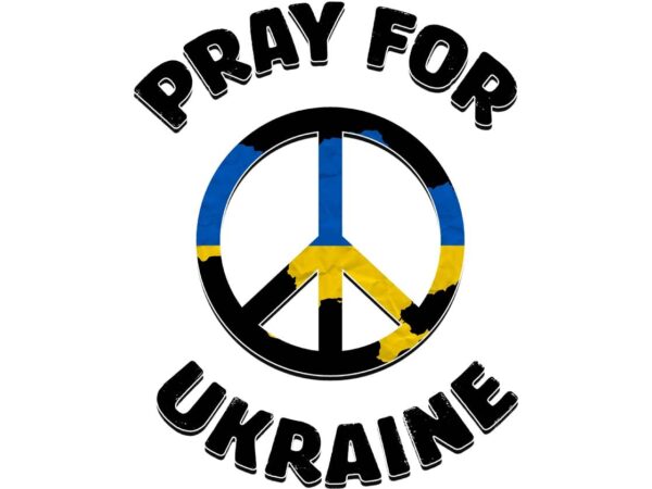 Pray for ukraine peace symbol tshirt design