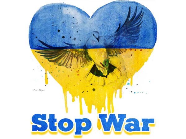 Stop war dripping heart tshirt design