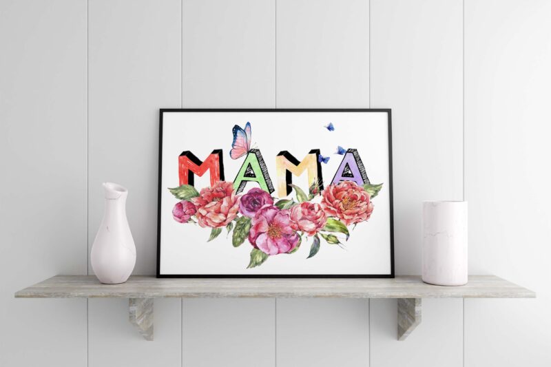 Mama Flower Tshirt Design
