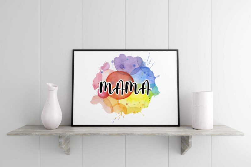 Mama Floral Watercolor Tshirt Design