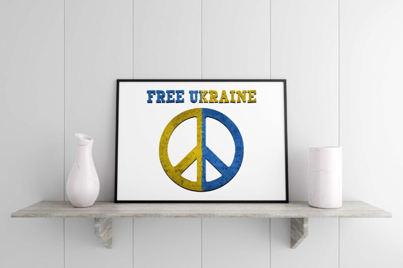 Free Ukraine Peace Symboy Tshirt Design