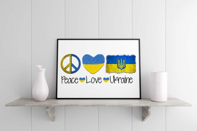 Peace Love Ukraine Tshirt Design