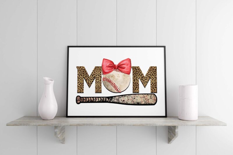 Leopard Mom Baseball Tshirt Design