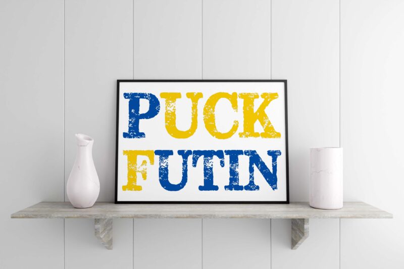 Blue Yellow Puck Futin Tshirt Design