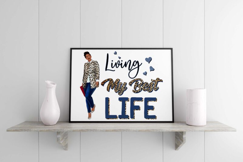 Blue Living My Best Life Tshirt Design