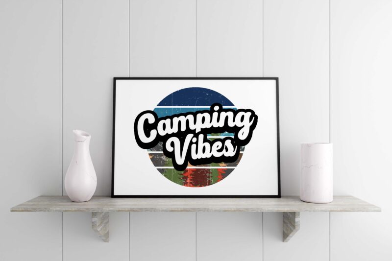 Camping Vibes Vintage Tshirt Design