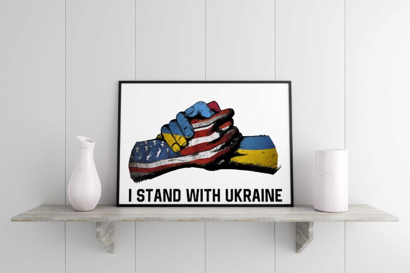 I Stand With Ukraine American Tshirt Design