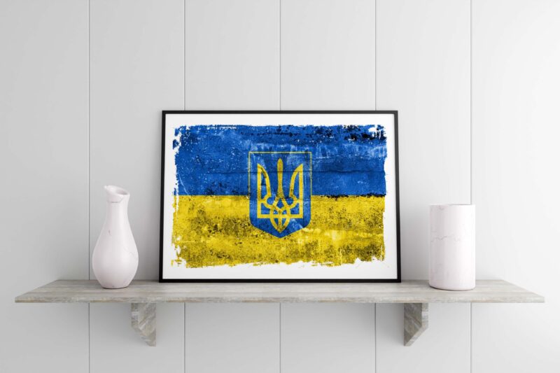 Vintage Ukraine Flag Tshirt Design