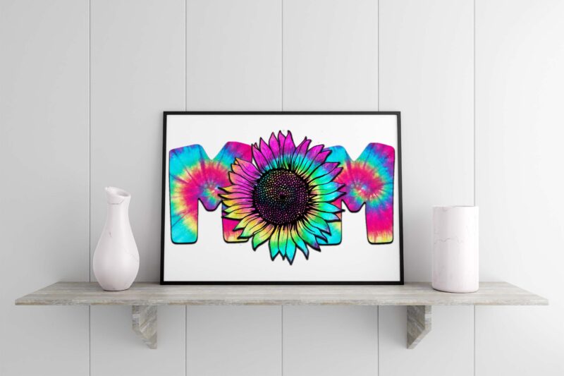 Mom Sunflower Rainbow Color Tshirt Design