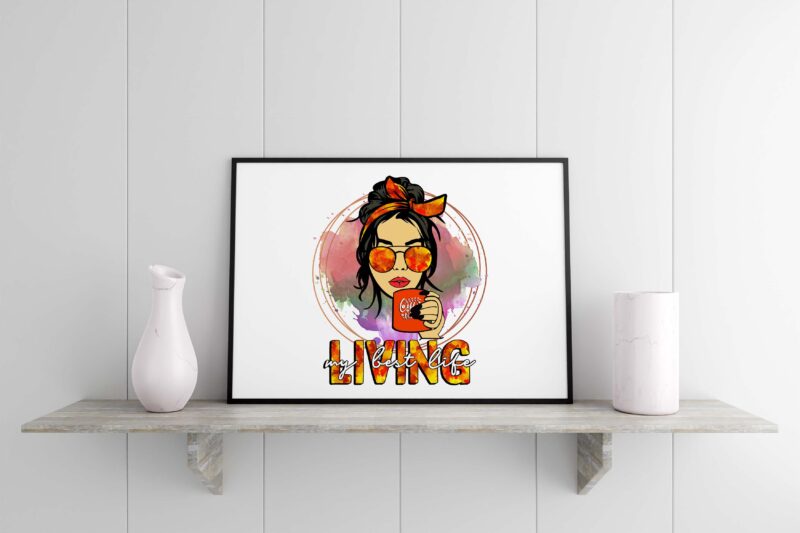 Fall Living My Best Life Tshirt Design