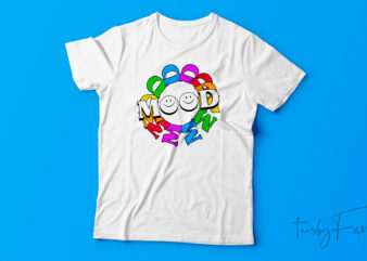 Colorful mood t shirt artwork for sale