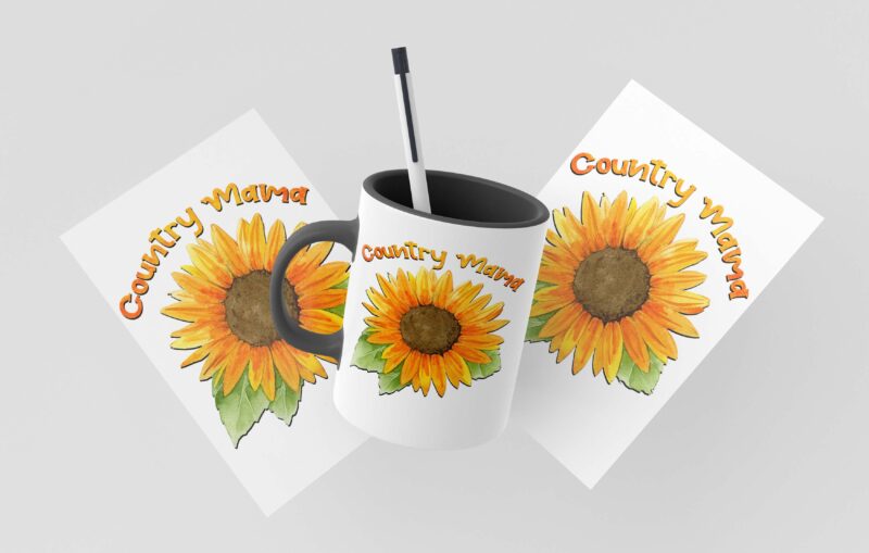 Sunflower Country Mama Tshirt Design