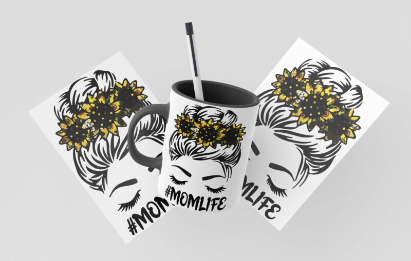 Sunflower Headband Momlife Tshirt Design