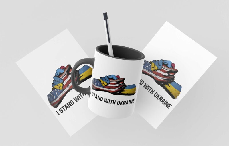 I Stand With Ukraine American Tshirt Design