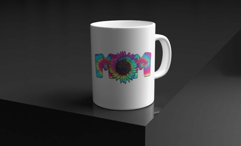 Mom Sunflower Rainbow Color Tshirt Design