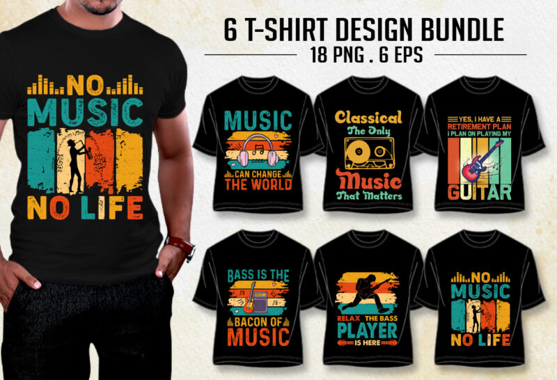 Music T-Shirt Design Bundle