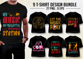 Music Lover T-Shirt Design Bundle