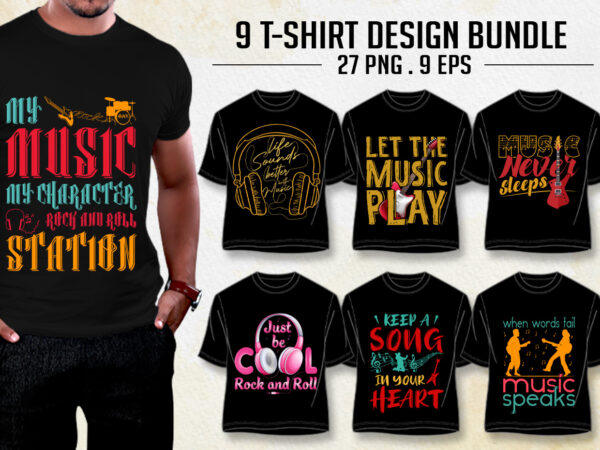 Music lover t-shirt design bundle
