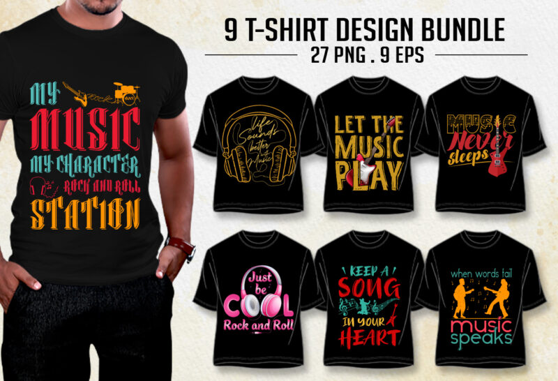 Music Lover T-Shirt Design Bundle
