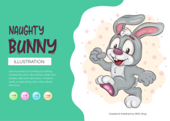 Naughty Easter Bunny. T-Shirt, PNG, SVG.