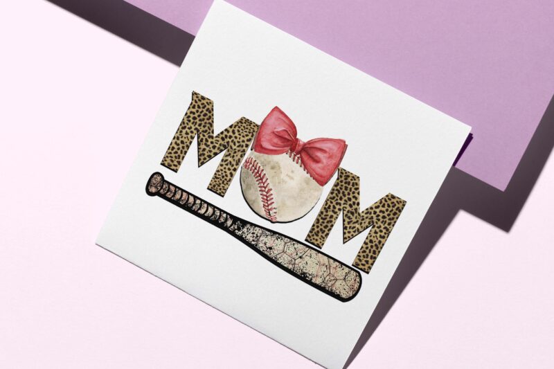Leopard Mom Baseball Tshirt Design