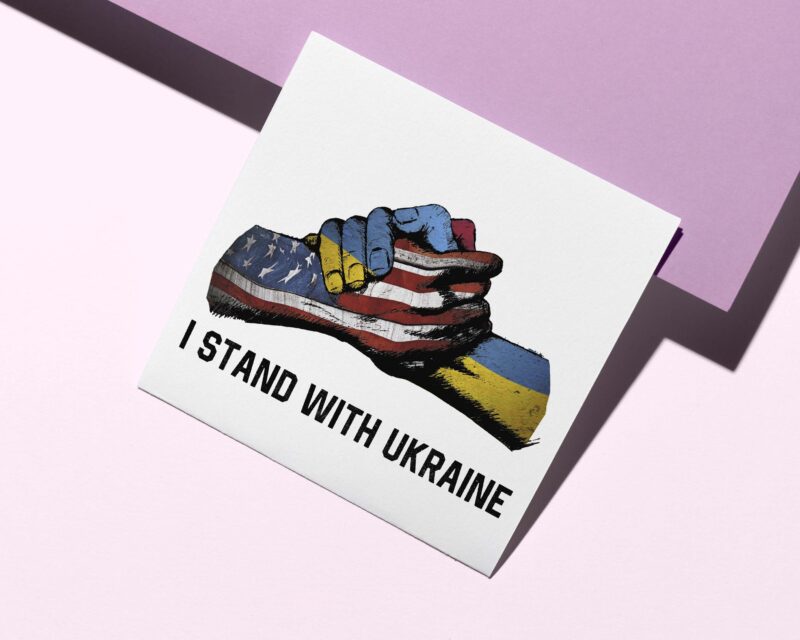 I Stand With Ukraine American Tshirt Design