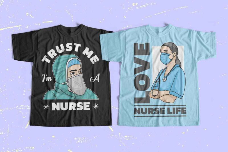 Nurse t-shirt designs bundle