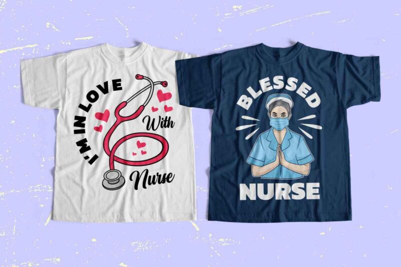 Nurse t-shirt designs bundle