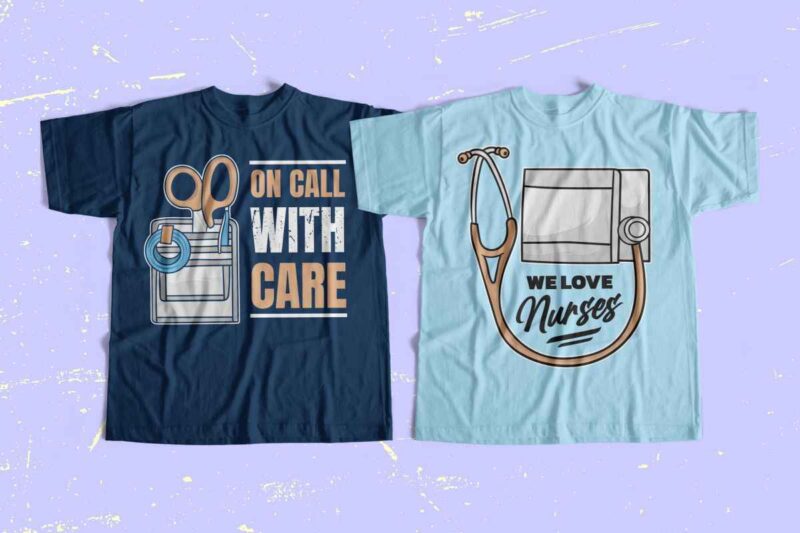 Nurse t-shirt designs bundle