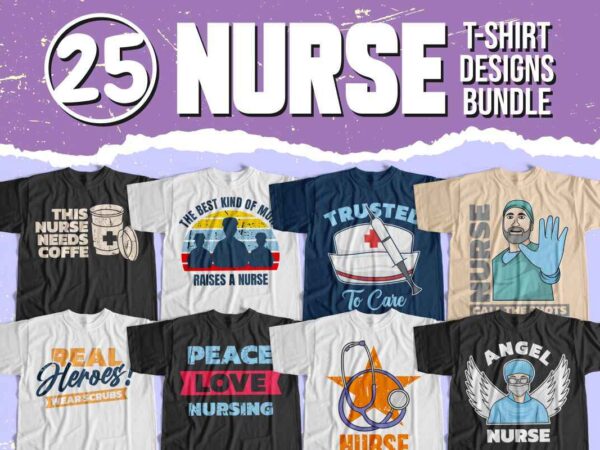 Nurse t-shirt designs bundle, nurse quotes svg, nurse bundle,