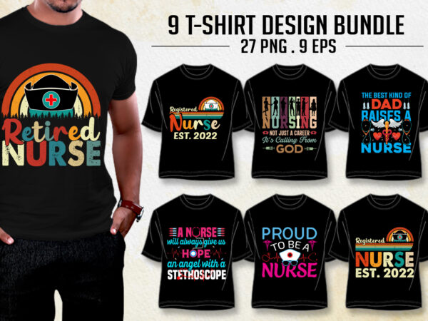 Nurse t-shirt design bundle